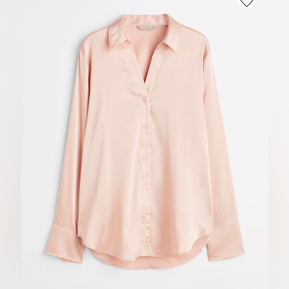 H&M V neck satin blouse